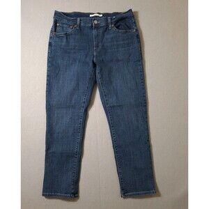 Levis Boyfriend Jeans Women Size 30 32x27 Blue Mid Rise Crop Denim Pants Stretch
